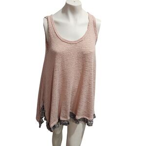 Easel Oversized Pesant Woven Long Length Ruffle‎ Sleeveless Blouse Boho Feminine